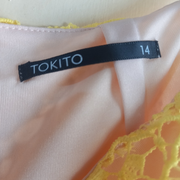 Tokito fluro yellow crochet pencil skirt - Picture 4 of 4